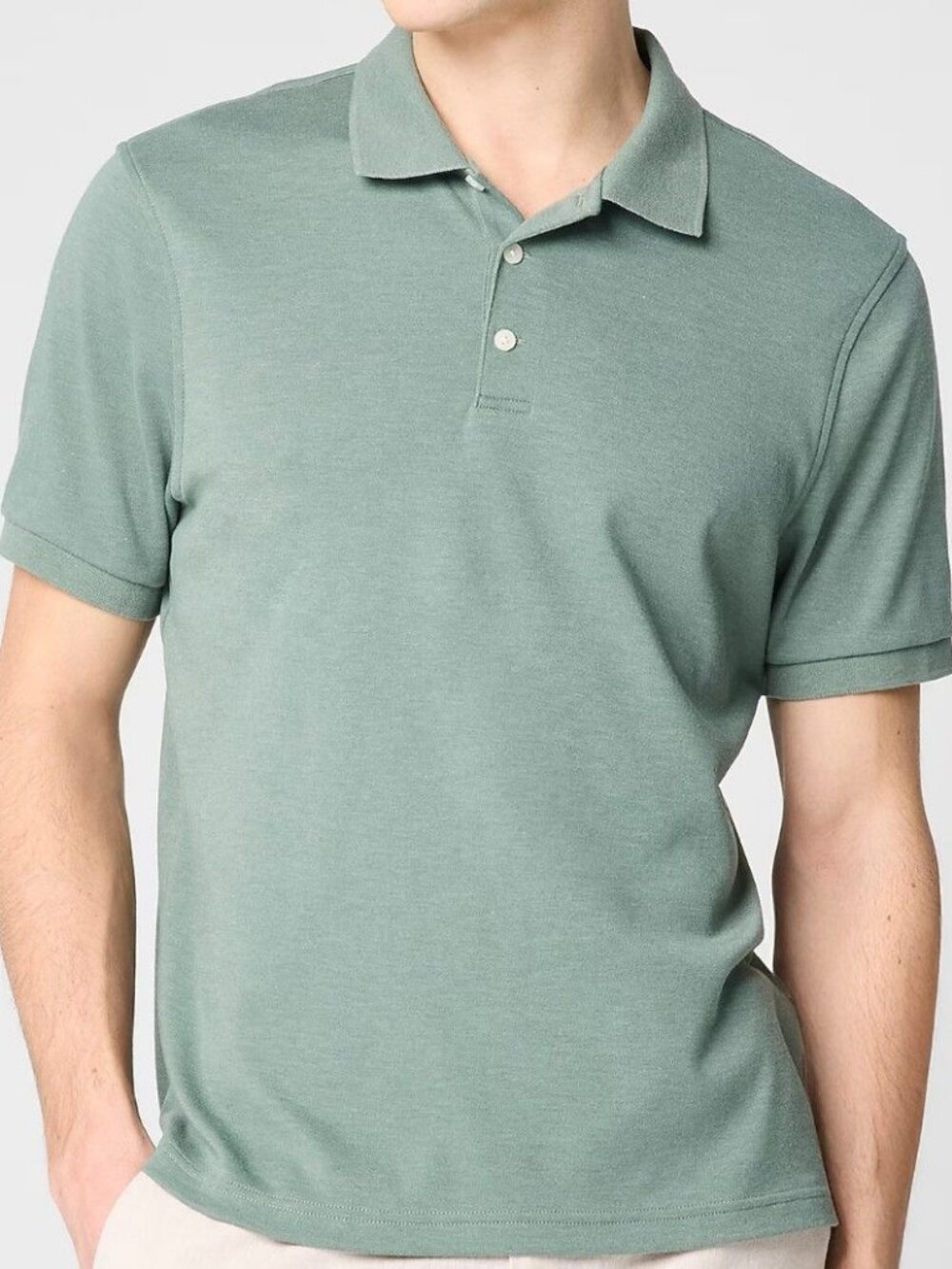 NWT J.Crew Classic Soft Touch Sage Green Short Sleeve LG Polo Shirt *READ-COLOR*